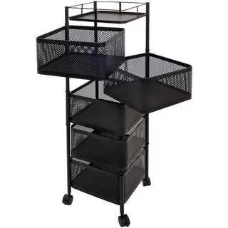MCW Rollregal MCW-N52, Rollwagen Multifunktionsregal Aufbewahrung Küche, rollbar Körbe schwenkbar Eisen 94x30x30cm ~ schwarz