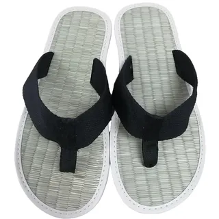 Tatami-Flip-Flops für Herren mit gewebter Strohsohle, Sommersandalen im traditionellen japanischen Stil, atmungsaktiv, weich, für drinnen und draußen, mit Stoffriemen, ideal für den lässigen Gebrauch - 39 EU