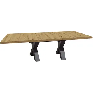 Couchtisch - Graphit-Asteiche - X-Gestell - ausziehbar