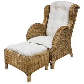 Sedex Ohrensessel Dago-Honig 61 x 102 x 76 cm Braun mit Hocker
