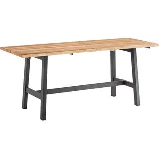 Niehoff Garden Gartentisch, Anthrazit, Teak, Holz, Metall, Teakholz, massiv, rechteckig, eckig, 80x92x220 cm, wetterbeständig, wetterfest, Gartenmöbel, Gartentische, Gartentische