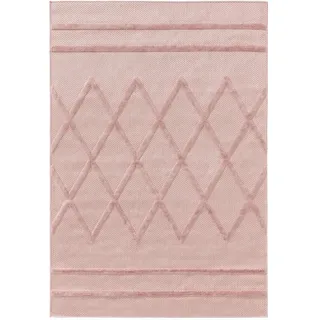 benuta nest Outdoorteppich, Rosa, Textil, Grafikmuster, Rechteckig, 80x150 cm, Oeko-Tex® Standard 100, wasserabweisend, Teppiche & Böden, Teppiche, Outdoorteppiche