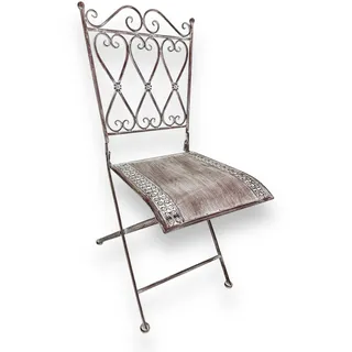 Crispe home & garden Stuhl Bilbao klappbar aus Metall | Vintage Design | 6 kg | Gartenstuhl wetterfest für Balkon Terrasse Outdoor | Antik Look | 94,5 x 39 x 53 cm