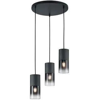 Trio Robin 3-flg. 37 cm rund schwarz matt, Rauchglas