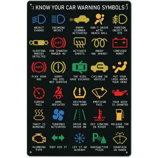SUPERDANT Blechschilder Auto Warnleuchten Blechschild 30 Stil Auto Warnmarken Metallschild Metalltafel Retro Metallschilder Poster Retro Deko Für Bar Kinderzimmer Spielzimmer Man Cave