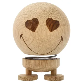 Hoptimist Smiley Love Wackelfigur & Glücksbringer aus Holz, Deko Skandinavisch, Wohnzimmer & Schreibtisch Deko, Büro Gadgets, Tolle Kleine Geschenke, 7,4 x 8,3 x 9,5 cm, Medum, Raw Oak