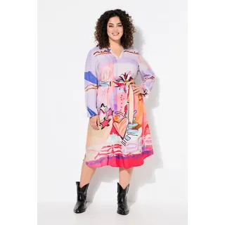 Angel Of Style by Happy Size Kleid A-Linie Alloverdruck Pink 54