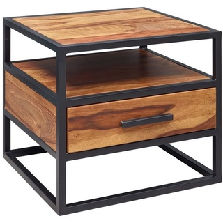 KADIMA DESIGN Nachttisch »Nachtkonsole Sheesham Holz Metall Industrial«