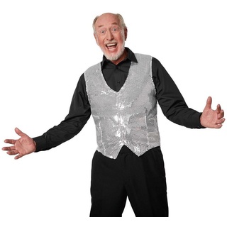 dressforfun Anzugweste Pailletten-Weste Herren silberfarben XXL