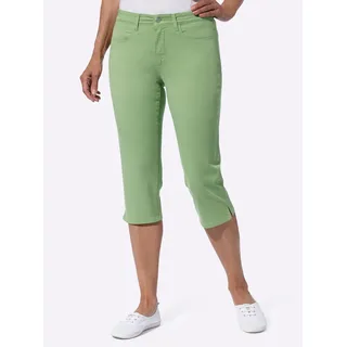 Caprijeans CLASSIC BASICS, Damen, Gr. 56, Normalgrößen, grün (eucalyptus), 97% Baumwolle, 3% Elasthan, unifarben, knielang, Jeans
