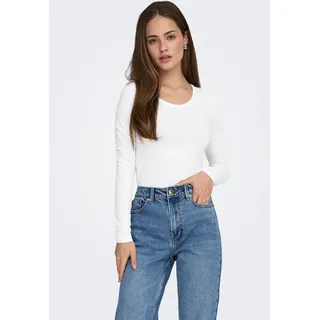 Only ONLLIVE LOVE L/S ONECK TOP NOOS JRS XS (34) Weiß XS