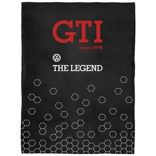 BRISA VW Golf GTI Kuscheldecke 150 x 200 cm Schwarz