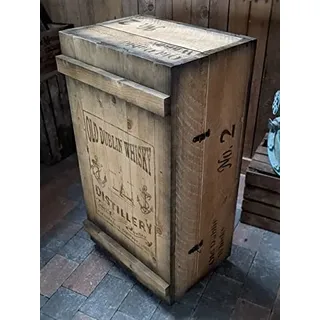 Unbekannt GROSSER BARSCHRANK FRACHTKISTE Dublin Whisky KISTE Vintage MINIBAR BAR Holz 1m H