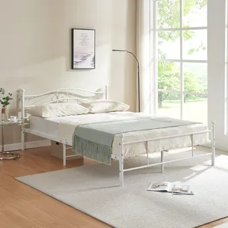 Metallbett Florenz 140x200 cm Weiß [en.casa]