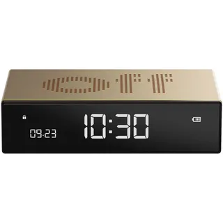 Lexon LR152D Digitalwecker Flip Premium Wecker Goldfarben