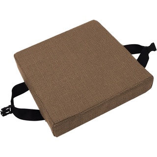 Waigg Kii Stuhl-Sitzkissen mit rutschfester Schnalle, rutschfest, quadratisch, für Esszimmerstühle, Stuhlkissen, Sitzpolster für Garten/Innen/Zuhause/Küche (50 x 50 x 3 cm, braun)