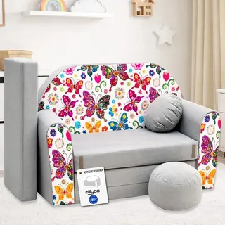 millybo Kindersofa Kinder Couch mit Schlaffunktion ausklappbar 3in1 Kinder Sofa Spielsofa mit Bettfunktion Mädchen Jungen Sitzsack Minisofa Schlafsofa Kinderzimmer Schlafsessel (A33)