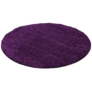 Teppich Boss Teppich Hochflor Teppich Lux Lila, rund, Höhe: 30 mm lila Ø 120 cm x 30 mm