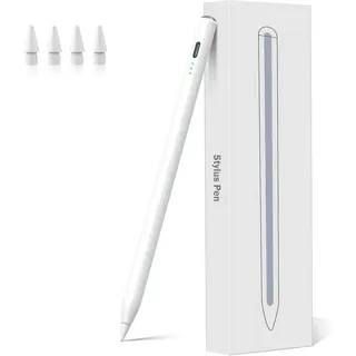 Fulkeley Eingabestift-Adapter Stift kompatibel mit iPad 2018–2024 – magnetisch & neigungsempfindlich (1-St) weiß