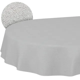 ANRO Tischdecke abwaschbar Oval 200 x 140 cm Grau