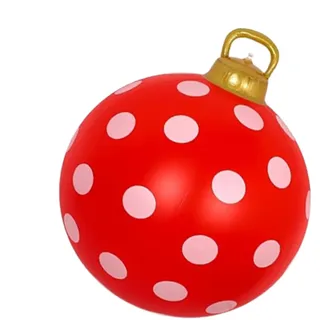 Aufblasbare Weihnachtskugeln | 60 cm Aufblasbare Christbaumschmuck Kugeln | Rote Und Weiße Festliche Deko Für Feier | Garten Innen Außen Winter Vorgarten Fest Festlichkeiten