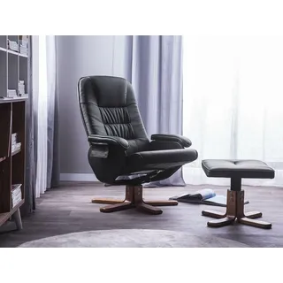 Schöner Leder Massagesessel Fernsehsessel Sessel Wohnzimmer schwarz mit Massage