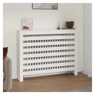 vidaXL Heizkörperverkleidung Weiß 108,5x19x84 cm Massivholz Kiefer
