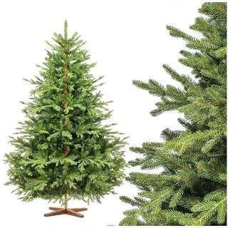 Fairytrees Künstlicher Weihnachtsbaum FT02, Pop-Up Weihnachtsbaum FT02, Künstliche Fichte 100% PE Breit Holzständer EU FT02 grün 180 cm