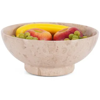 Marmor-Obstschale Verona 25,4 cm, handgefertigte Steinschale für Küchenarbeitsplatte, Esstisch und Heimdekoration, dekorative Servierschale für Obst, Snacks und Küchenutensilien