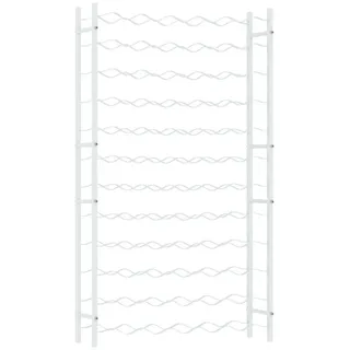 furnicato Weinregal für 72 Flaschen Weiß Metall, 1-tlg. weiß 64 cm x 117 cm x 22 cm