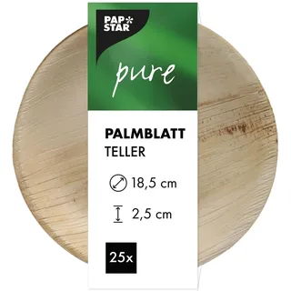Papstar Teller aus Palmblatt rund Ø 18,5 cm 25 St. Nachhaltig