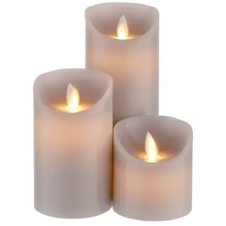 Butlers LED Kerzen-Set GLOWING FLAME 3-tlg. in Grau | Gr.: onesize
