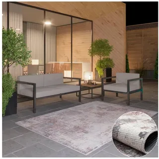 OTTO home Outdoorteppich Mülenen, rechteckig, Höhe: 10 mm, Kurzflor, modernes Design, waschbar, In- und Outdoor geeignet braun|grau 120 cm x 180 cm x 10 mm