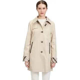 Outdoorjacke GIL BRET, Damen, Gr. 46, silber (silber beige), Obermaterial: 58% Baumwolle, 42% Polyester, unifarben, casual, ausgestellt hüftlang, ohne Ausschnitt, Langarm Aufschlag, Jacken, mit Ärmelaufschlag
