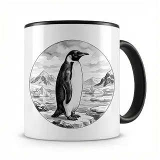 Samunshi® Pinguin Tasse Pinguin in der Wildnis Teetasse oder Kaffeetasse für Tierfreunde Tier Tassen zum Geburtstag Mug for Kaffee Tee