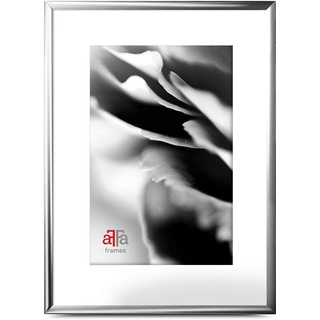 aFFa frames, Alu, Aluminium Bilderrahmen, pflegeleicht, rechteckig, mit Acrylglasfront, Silber glänzend, 40x50 cm