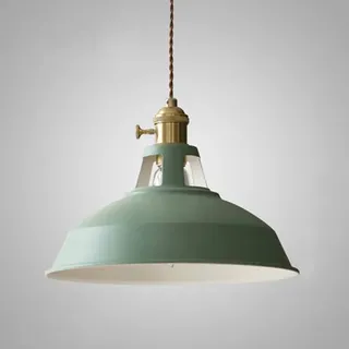Mengjay Retro Pendelleuchte Industrielle Vintage Pendelleuchte Hängeleuchte Retro Lampenschirm Industrial E27 für Esszimmer Esstisch Flur Restaurant Wohnzimmer Hotel Café (Grün)