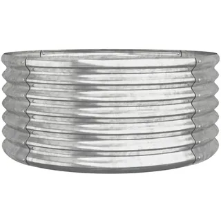 vidaXL Pflanzkübel Pulverbeschichteter Stahl Ø 80 x 36 cm silber