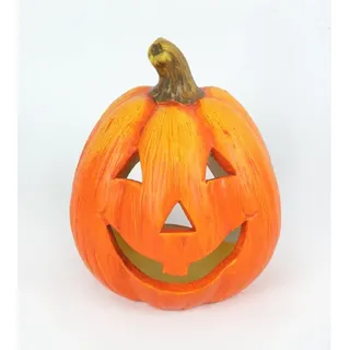 Windlicht Kürbis Terracotta 17,5 x 13,5 cm orange Halloween Deko - Trendline