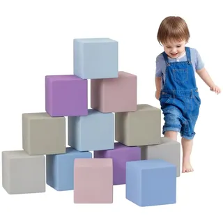 HOMCOM Bausteinset in Hellgrau & Rosa 20L x 20B x 20H cm | Gr.: onesize
