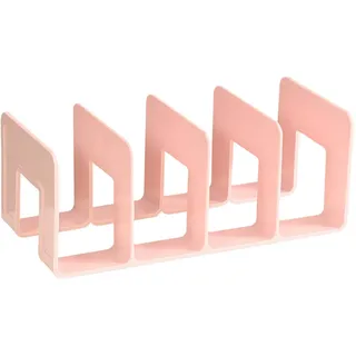predolo Acryl-Buchstützen, Buchständer, langlebig, für Bürobedarf, Multifunktions-Garderobe, Trennwand, Regal, Schreibtisch-Organizer für Tischbibliotheken, ROSA