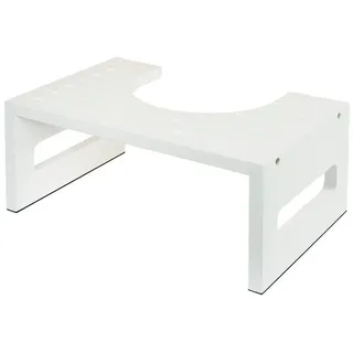 Relaxdays Toilettenhocker Bambus 18,5 x 43,5 x 28 cm Weiß