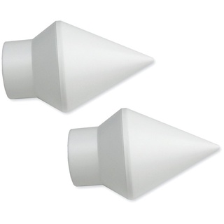 nodeko Gardinenstangen-Endstück Endkappe Spitze "Atlanta", Kunststoff, für Stangen Ø 20 mm, (Packung), zum Aufstecken an Vorhangstangen und Gardinenstangen weiß