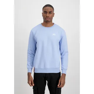 Sweater ALPHA INDUSTRIES "ALPHA Men - Sweatshirts Basic Small Logo" Gr. M, blau (light blue) Herren Sweatshirts