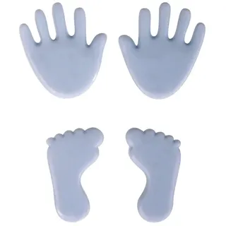 Rayher 31438356 Wachsmotiv Babyfüße/-hände, ca. 1,5 cm, Btl. 2 Babyhände aus Wachs und 2 Babyfüße aus Wachs, Kerzen verzieren, Verzierwachs, Wachsmotiv für Kerzen, hellblau