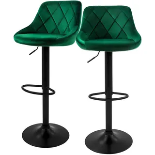 ML DESIGN modern living Barhocker 62-82 cm Grün 2er Set