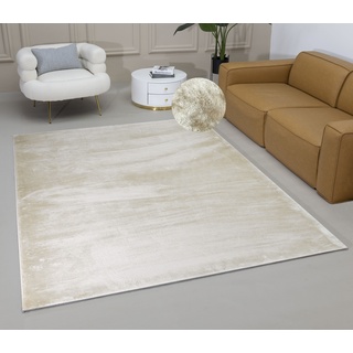 Hochflor-Teppich LEONIQUE "Cashmere, Fell-Optik" Teppiche Gr. B/L: 180 cm x 230 cm, 25 mm, 1 St., beige (creme) Esszimmerteppiche