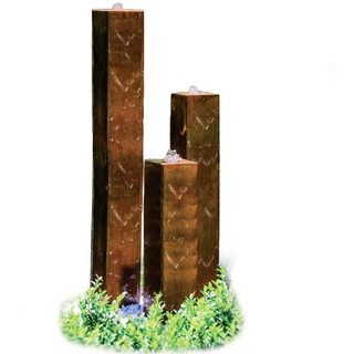 KÖHKO® Wasserspiel aus Cortenstahl mit LED-Beleuchtung „Brasilien“ 31001 Höhe 65-95-125 cm Gartenbrunnen