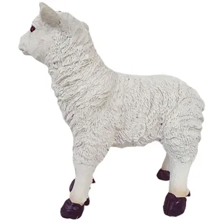 CARESHINE für weies Schaf-Lamm-Gartenfigur für Auendekoration, Links stehend