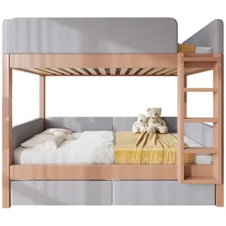 Okwish Etagenbett 90 x 200 cm Holz grau